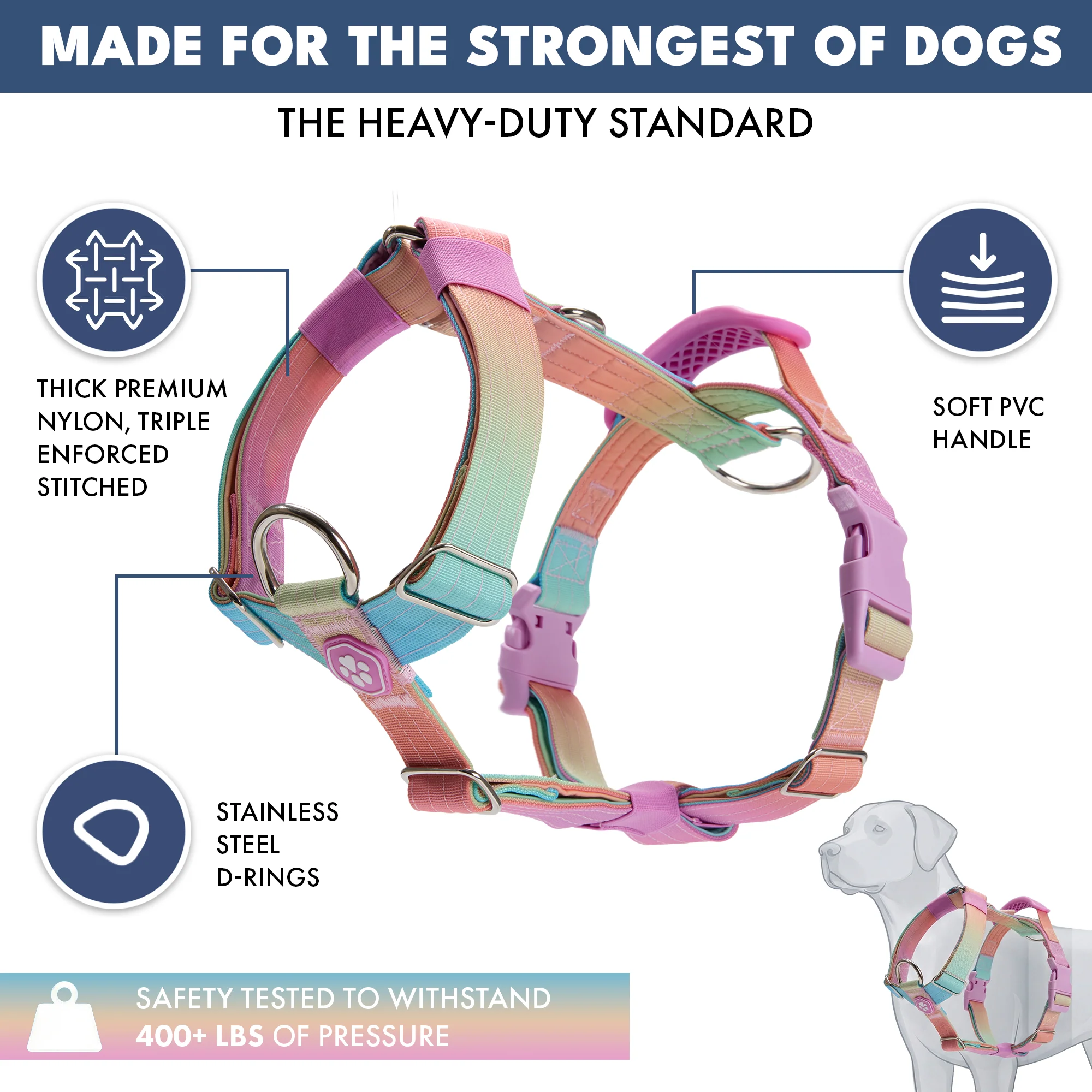 Comfort Control No-Pull Dog Harness - Pastel Icing - Image 2