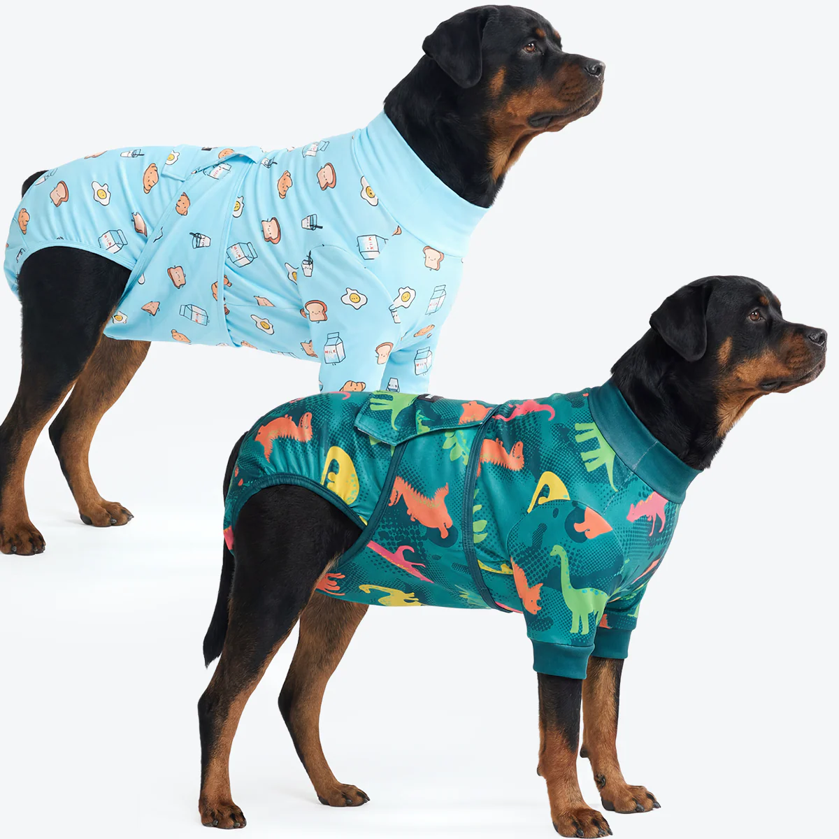 Dog Surgical Suit (2-pack) - Breakfast Blue and Dinosaurs - Image 6