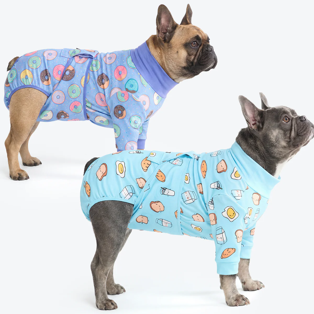 Dog Surgical Suit (2-pack) - Breakfast Blue and Donuts - Image 4