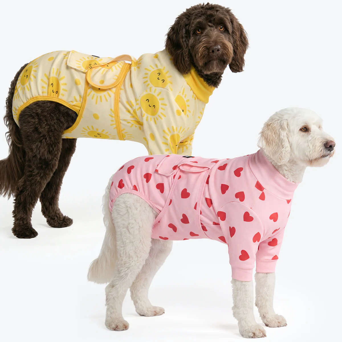 Dog Surgical Suit (2-pack) - Pink Hearts and Sunshine - Image 4
