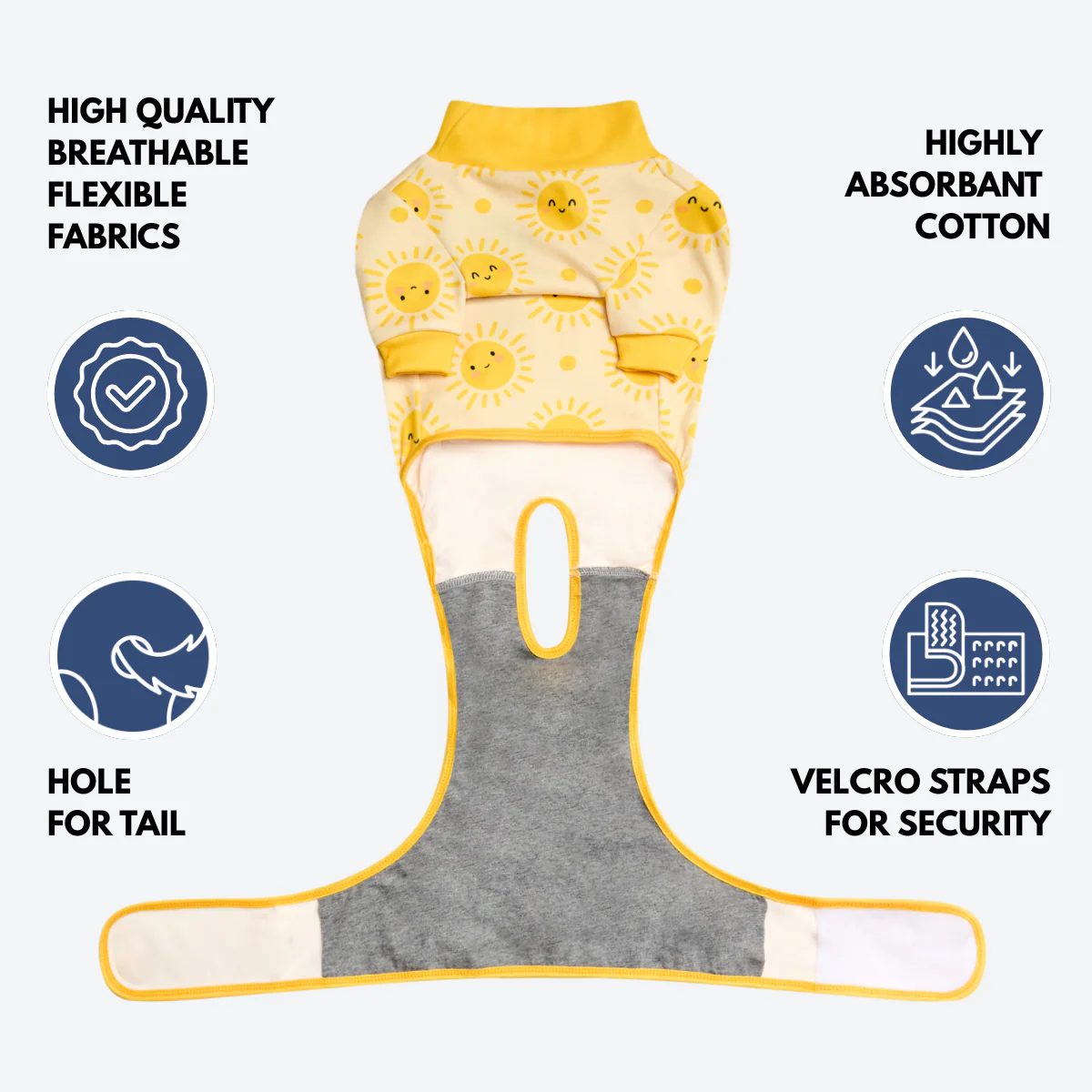 Dog Surgical Suit (2-pack) - Pink Hearts and Sunshine - Image 8