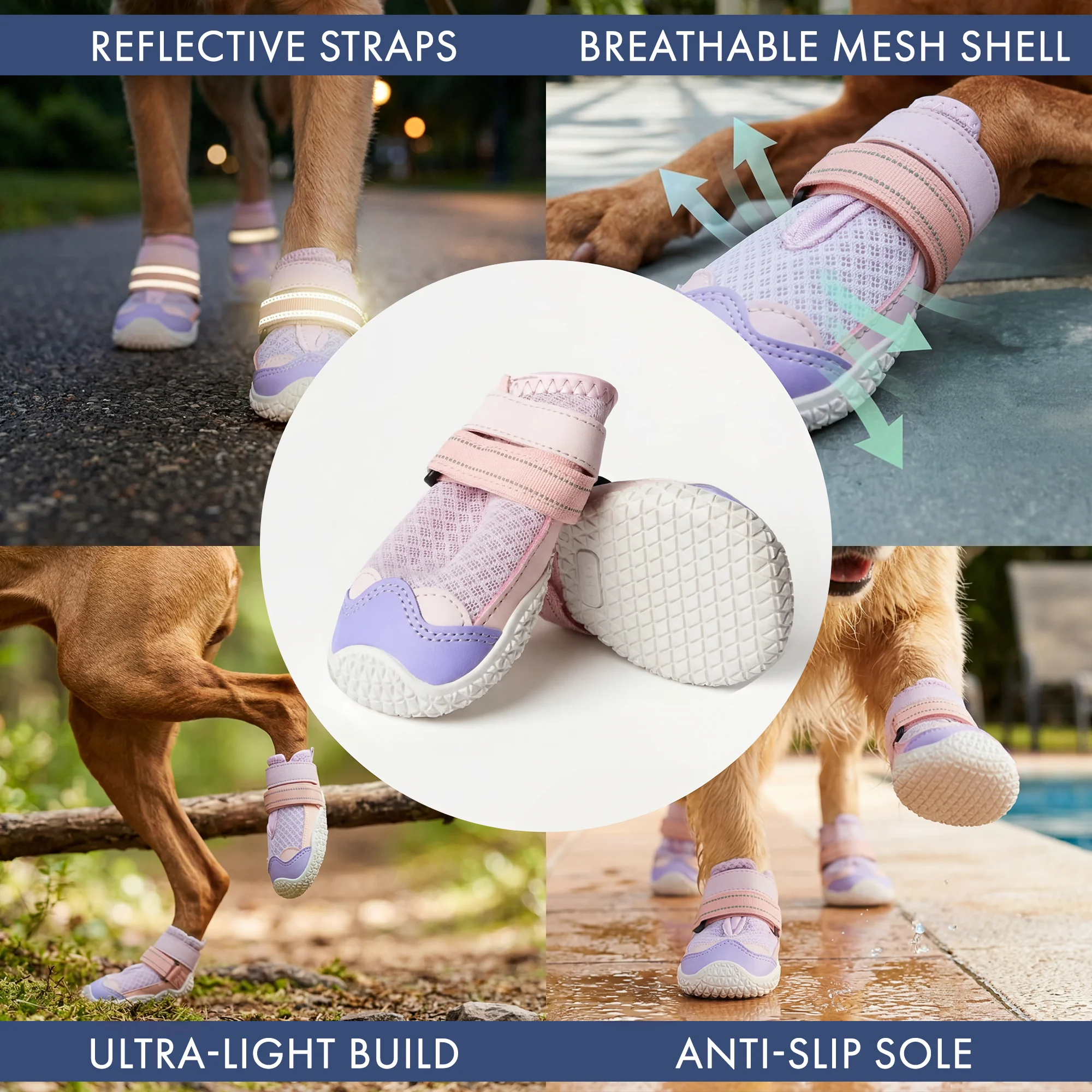 Hot Pavement Pawtector Dog Shoes - Pink Purple - Image 4
