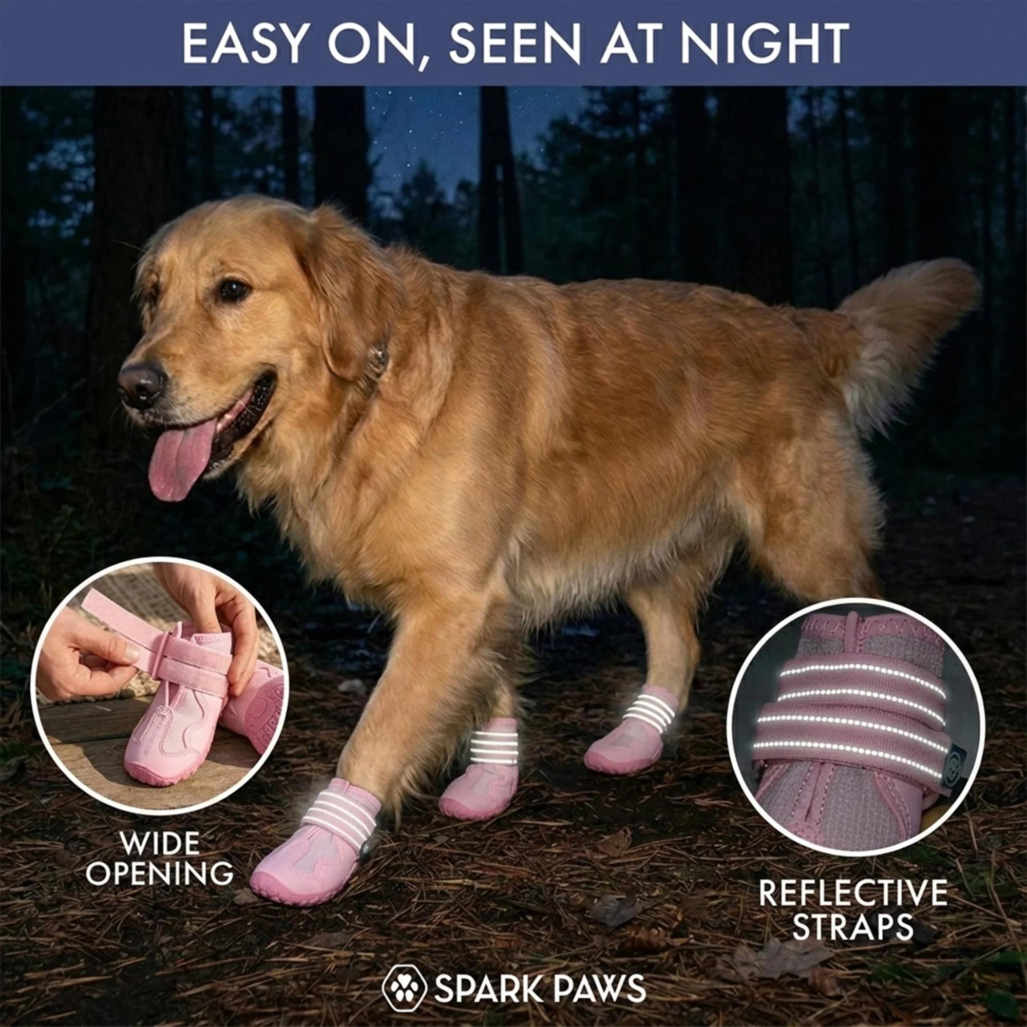 Spark Paws 365 - The All-Season Dog Shoes - Pink - Image 6