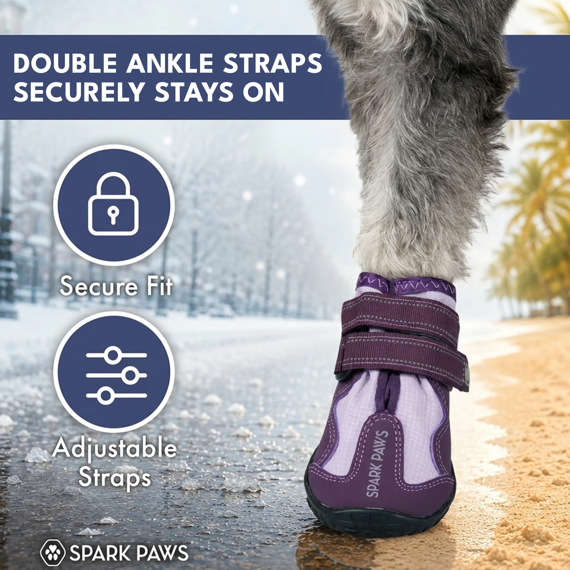 Spark Paws 365 - The All-Season Dog Shoes - Purple - Image 4