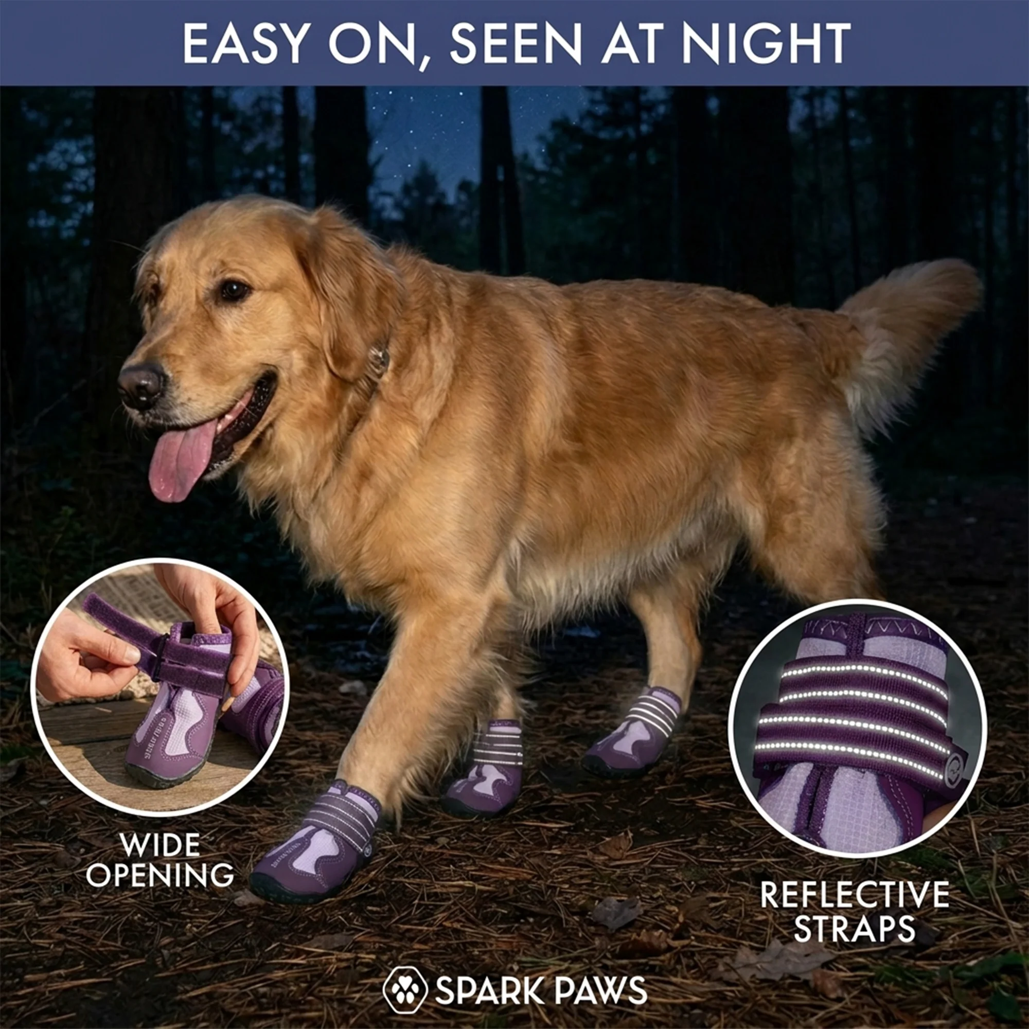 Spark Paws 365 - The All-Season Dog Shoes - Purple - Image 6