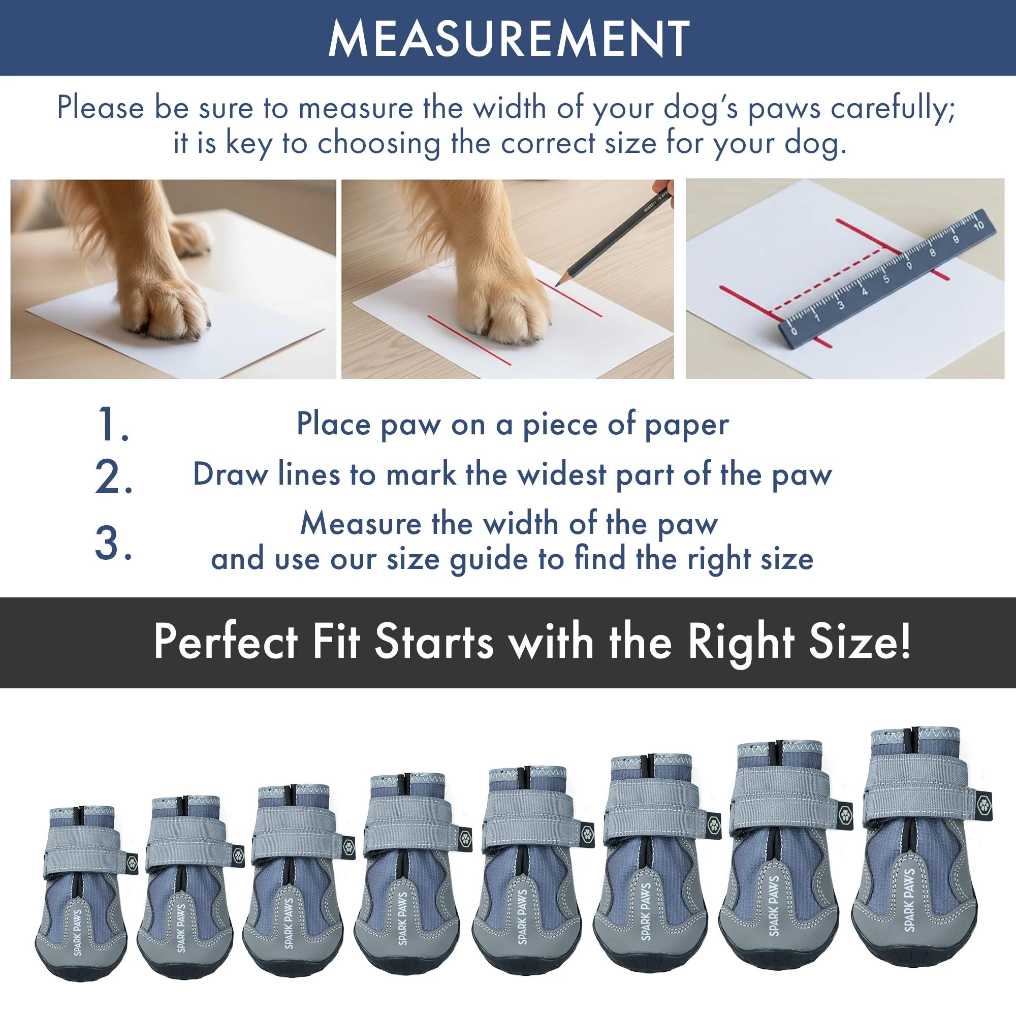Spark Paws 365 - The All-Season Dog Shoes - Grey - Image 3