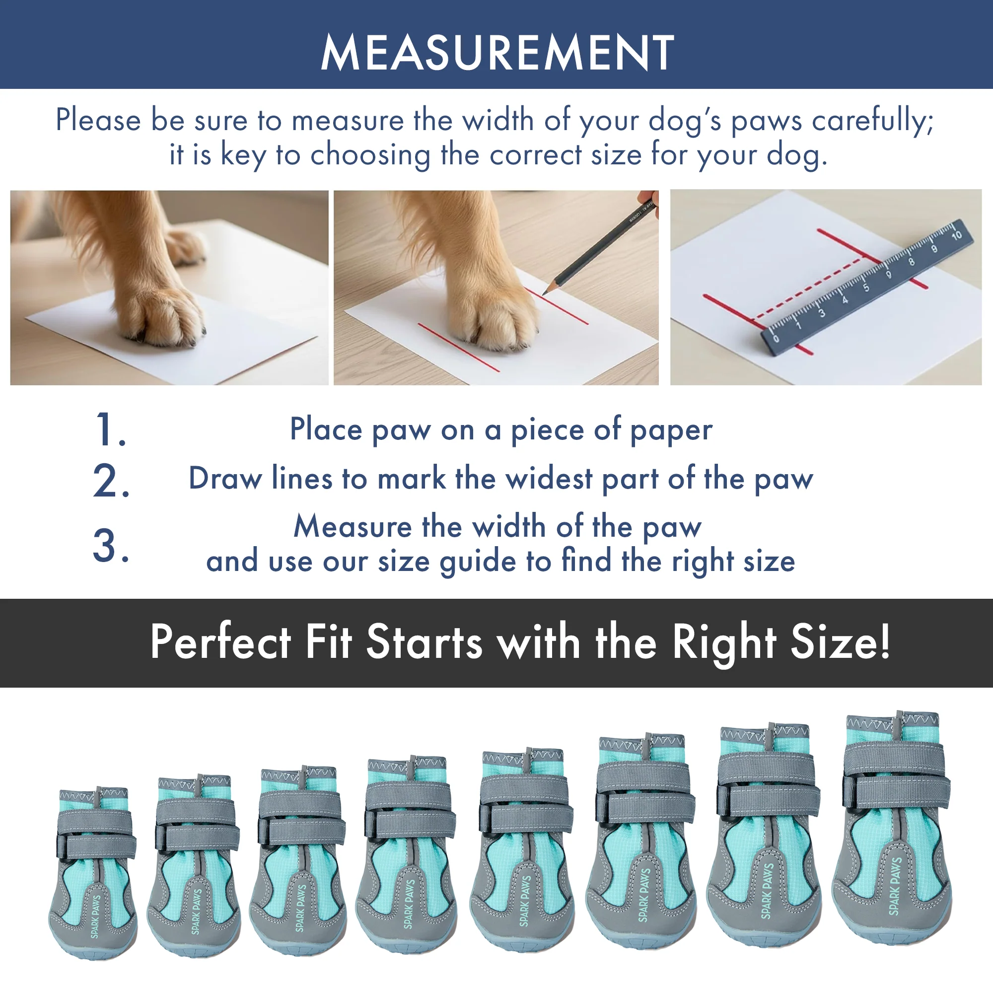 Spark Paws 365 - The All-Season Dog Shoes - Teal - Image 3