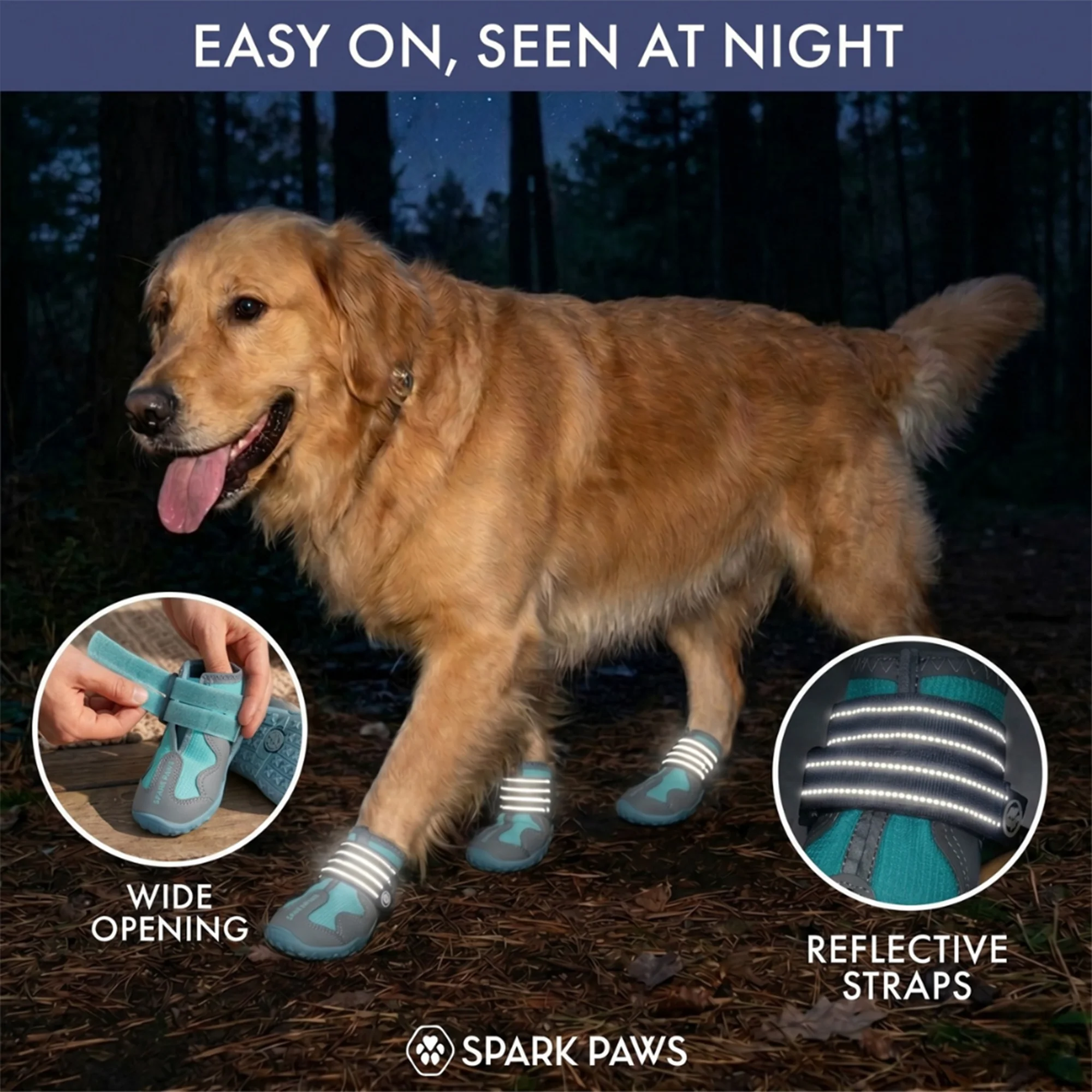 Spark Paws 365 - The All-Season Dog Shoes - Teal - Image 6