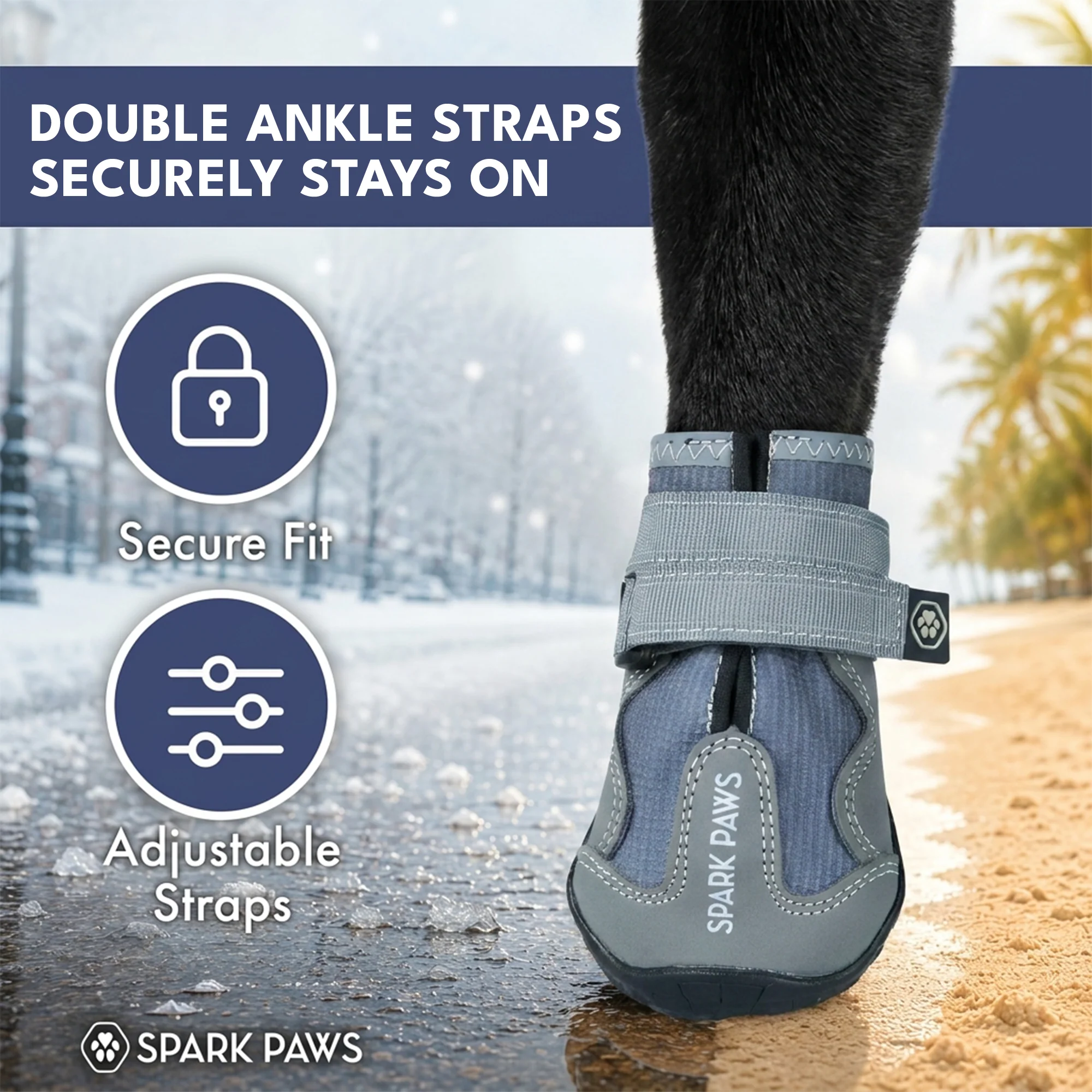 Spark Paws 365 - The All-Season Dog Shoes - Grey - Image 5