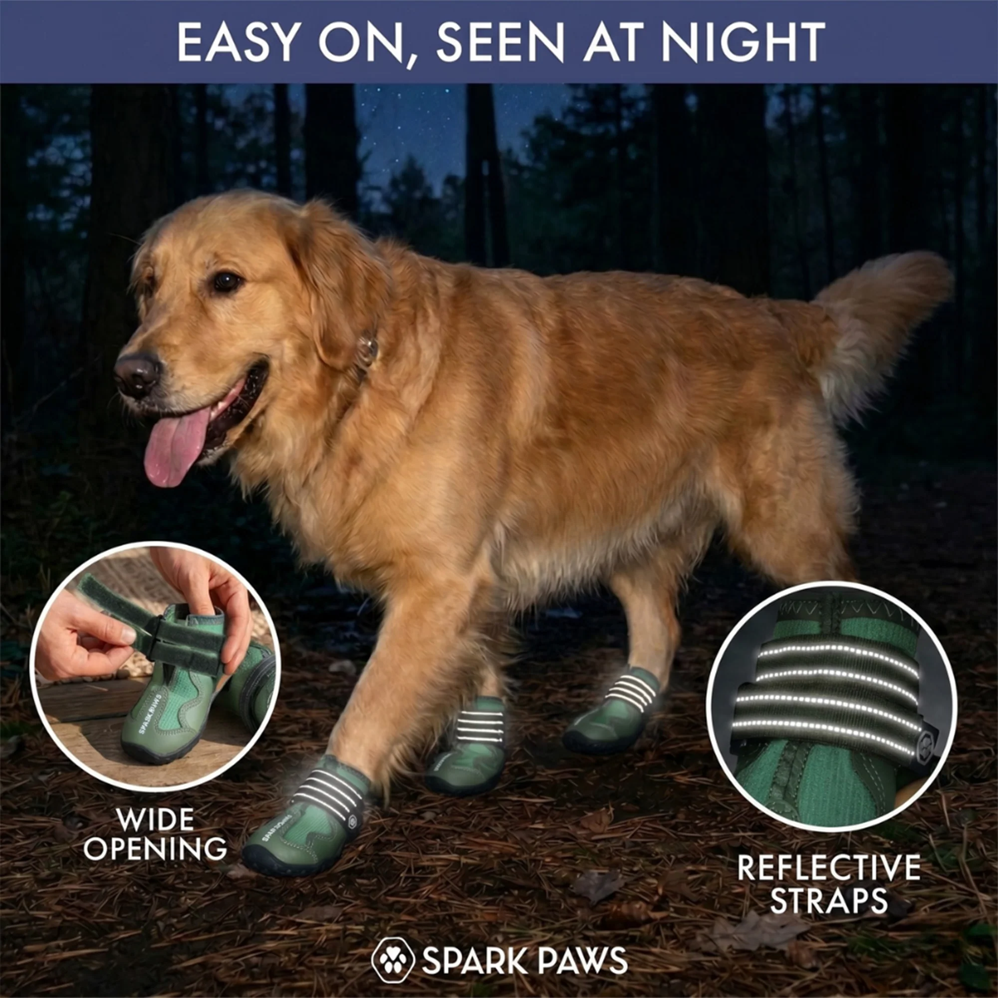Spark Paws 365 - The All-Season Dog Shoes - Green - Image 6
