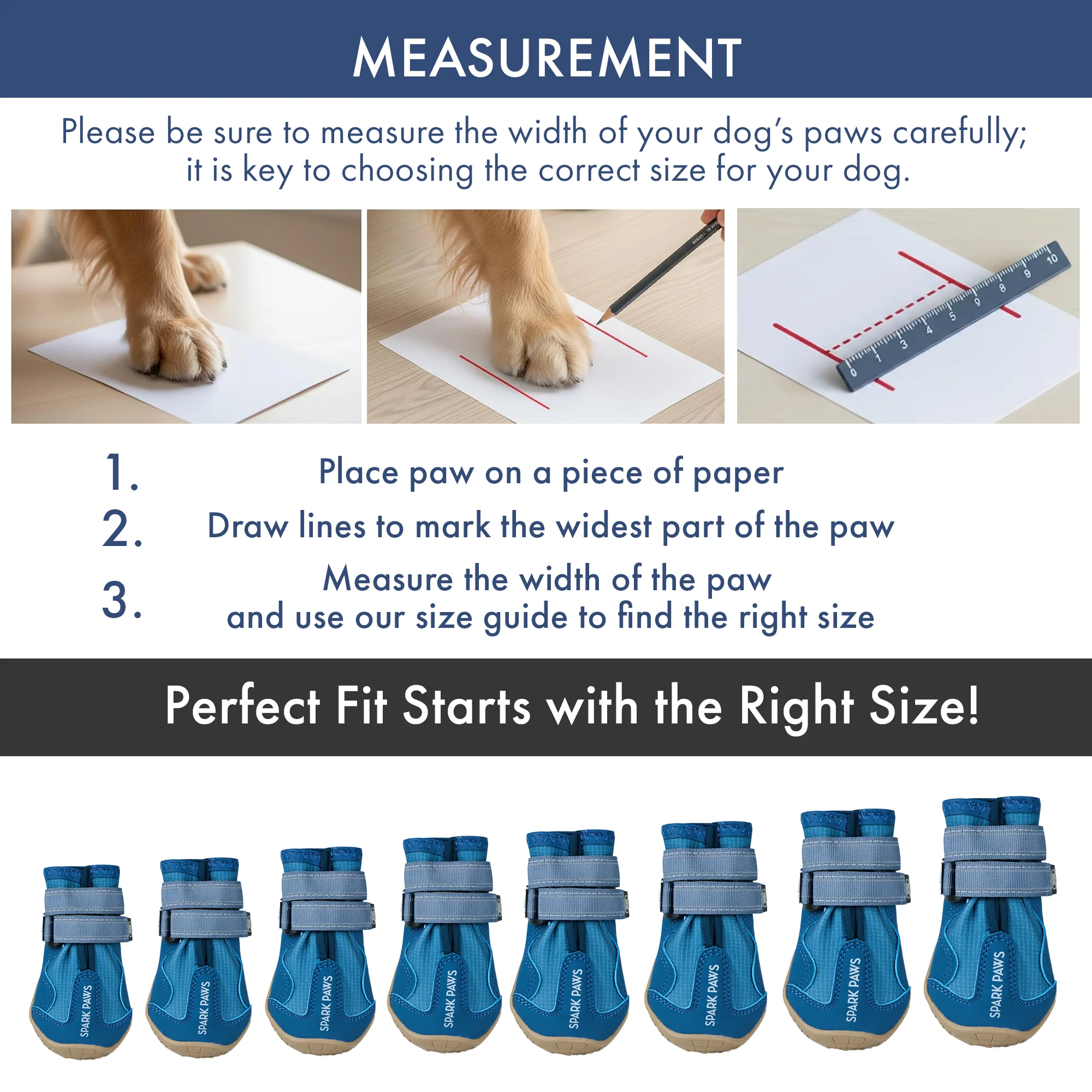 Spark Paws 365 - The All-Season Dog Shoes - Blue - Image 3