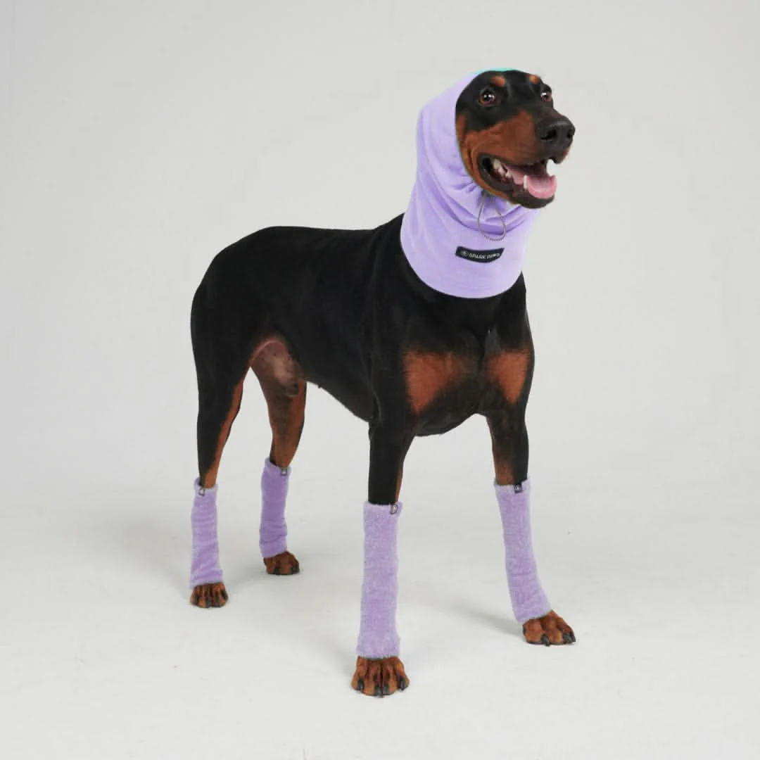Stretchy Fleece Dog Leg Warmer Sleeves - Purple - Image 5