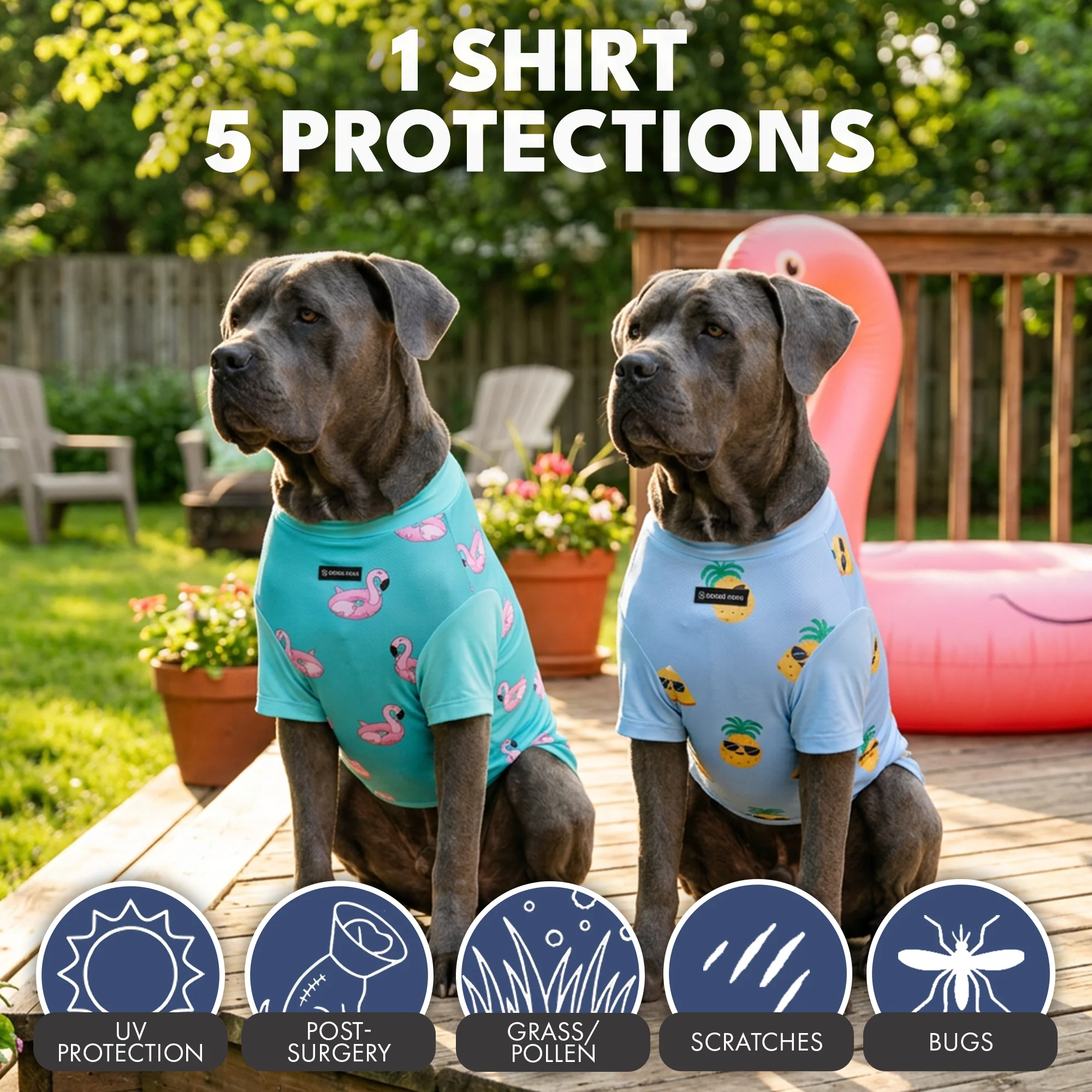Sunblock Dog T-Shirt (2-pack) - Flamingo Pineapple - Image 6