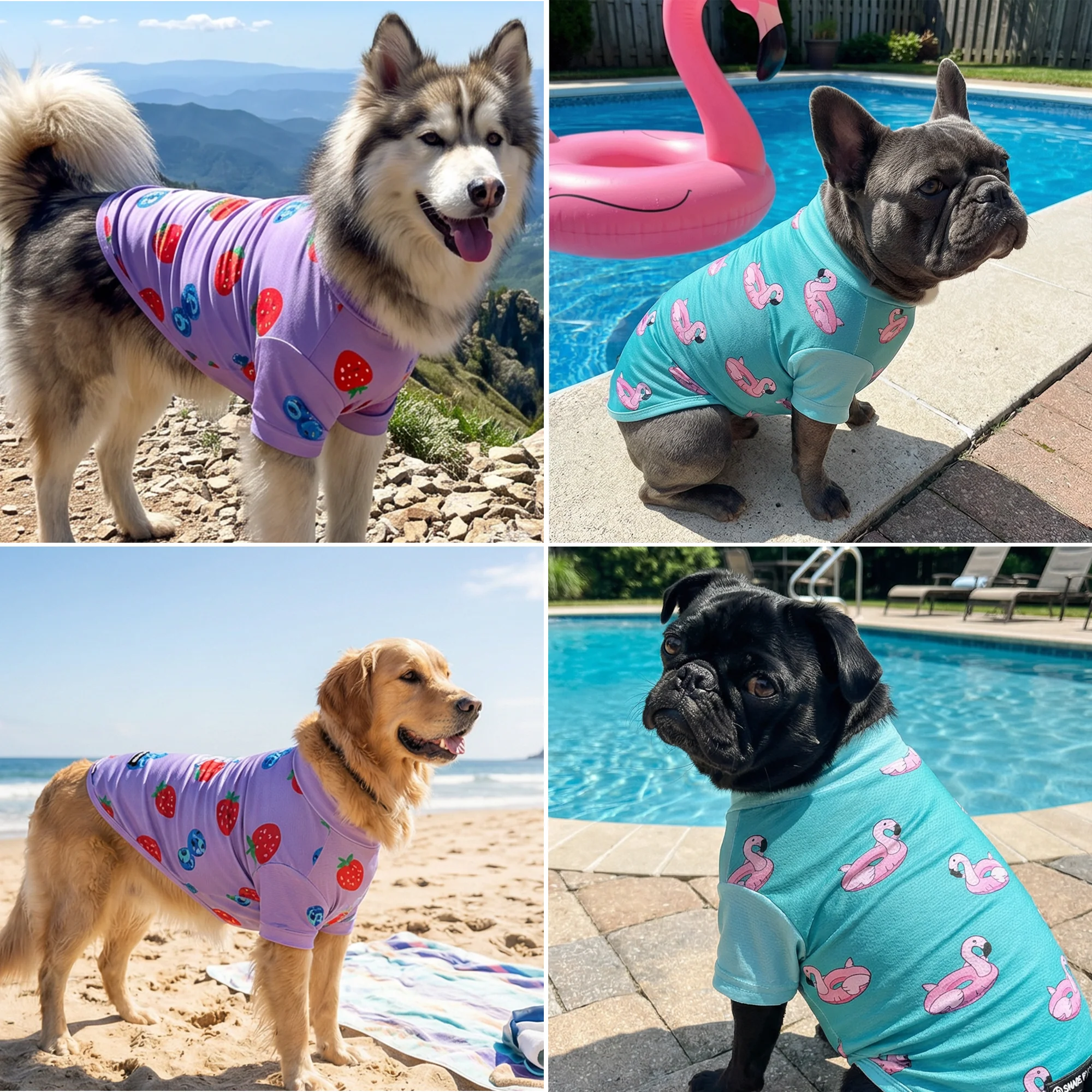 Sunblock Dog T-Shirt (2-pack) - Berries Flamingo - Image 8
